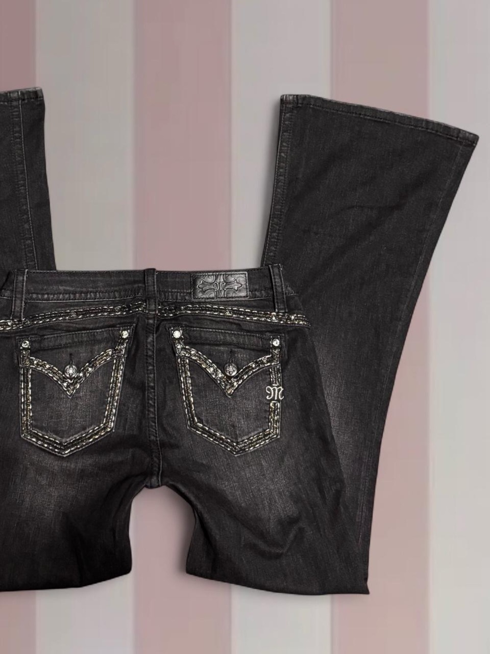 Miss Me Y2K Mid-Rise Flare Black Jeans